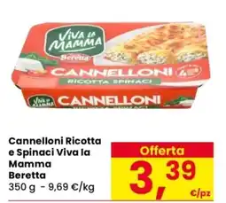 Despar Cannelloni Ricotta e Spinaci Viva la Mamma Beretta offerta