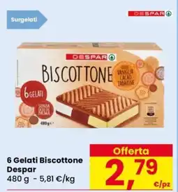 Despar 6 Gelati Biscottone Despar offerta