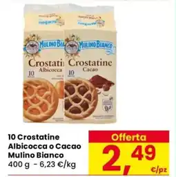 Despar 10 Crostatine Albicocca o Cacao Mulino Bianco offerta