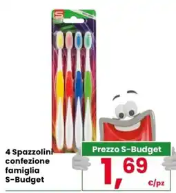Despar 4 Spazzolini confezione famiglia S-Budget offerta