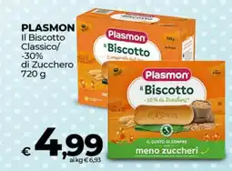 Coop PLASMON Il Biscotto Classico/-30% di Zucchero 720 g offerta
