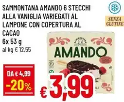 A&O Sammontana amando 6 stecchi alla vaniglia variegati al lampone con copertura al cacao offerta