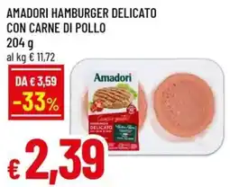 A&O Amadori hamburger delicato con carne di pollo offerta
