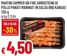 A&O Martini summer on fire arrosticini di pollo panati marinati in salsa bbq kansas offerta