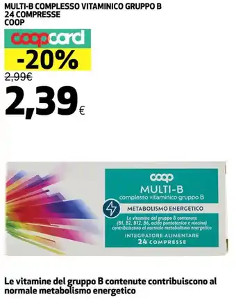 Coop COOP Multi-b complesso vitaminico gruppo b offerta