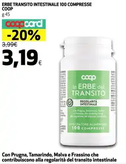 Coop COOP Erbe transito intestinale 100 compresse offerta