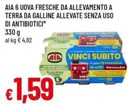 A&O Aia 6 uova fresche da allevamento a terra da galline allevate senza uso di antibiotici offerta