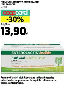 Coop Fermenti lattici vivi 12 ENTEROLACTIS flaconcini offerta