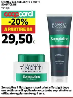 Coop Crema / gel snellente 7 notti SOMATÓLINE offerta