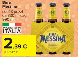 Carrefour Birra Messina offerta