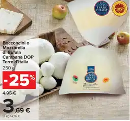 Carrefour Bocconcini o Mozzarella di Bufala Campana DOP Terre d'Italia offerta