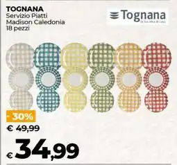 Coop TOGNANA Servizio Piatti Madison Caledonia 18 pezzi offerta