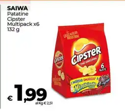 Coop SAIWA Patatine Cipster Multipack x6 132 g offerta