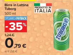 Carrefour Birra in Lattina Tuborg offerta