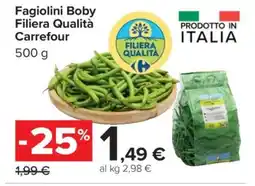 Carrefour Fagiolini Boby Filiera Qualità Carrefour offerta