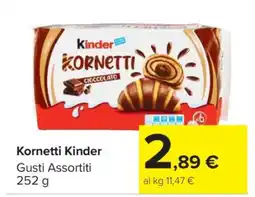 Carrefour Kornetti Kinder offerta
