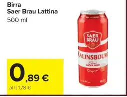 Carrefour Birra Saer Brau Lattina offerta