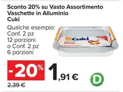 Carrefour Vaschette in alluminio CUKI offerta