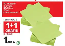 Carrefour 50 Tovaglioli In Ovatta offerta