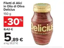 Carrefour Filetti di Alici in Olio di Oliva Delicius offerta