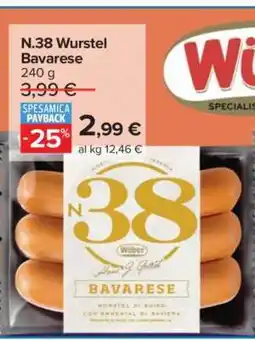 Carrefour N.38 Wurstel Bavarese offerta