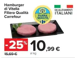 Carrefour Hamburger di Vitella Filiera Qualità Carrefour offerta