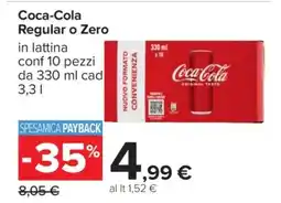 Carrefour Coca Cola Regular o Zero offerta
