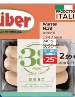 Carrefour Wurstel N.38 offerta