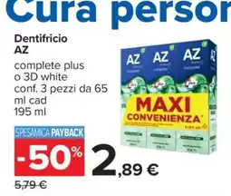 Carrefour DENTIFRICIO AZ offerta