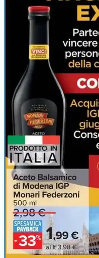 Carrefour Aceto Balsamico di Modena IGP Monari Federzoni offerta