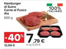 Carrefour Hamburger di Suino Carne al Fuoco Aia offerta