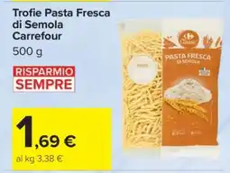 Carrefour Trofie Pasta Fresca di Semola Carrefour offerta