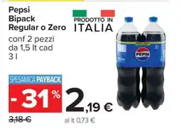 Carrefour Pepsi Bipack Regular o Zero offerta