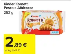 Carrefour Kinder Kornetti Pesca e Albicocca offerta
