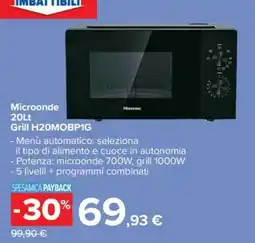 Carrefour Microonde 20Lt Grill H20MOBP1G offerta