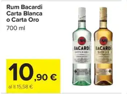 Carrefour Rum Bacardi Carta Blanca o Carta Oro offerta