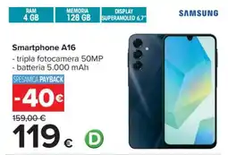 Carrefour SMARTPHONE A16 offerta