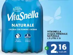 Extra Supermercati Vitasnella acqua minerale naturale offerta