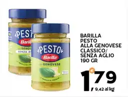 Extra Supermercati Barilla pesto alla genovese classico/ senza aglio offerta