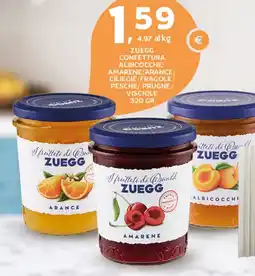 Extra Supermercati Zuegg confettura albicocche/ amarene/arance/ ciliegie/fragole/ pesche/ prugne/ visciole offerta