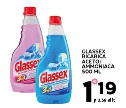 Extra Supermercati Glassex ricarica aceto/ ammoniaca offerta