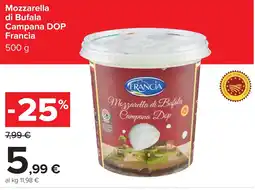 Carrefour Mozzarella di Bufala Campana DOP Francia offerta