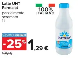 Carrefour Latte UHT Parmalat parzialmente scremato offerta