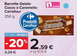 Carrefour Barrette Gelato Cocco o Caramello Carrefour offerta