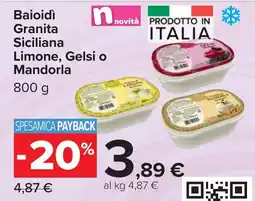 Carrefour Baioidì Granita Siciliana Limone, Gelsi o Mandorla offerta