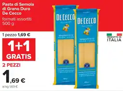 Carrefour Pasta di Semola di Grano Duro De Cecco offerta