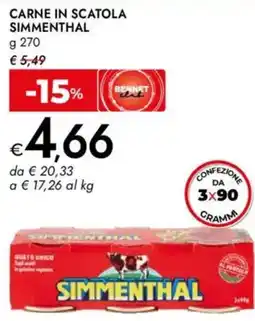 Bennet Carne in scatola SIMMENTHAL offerta