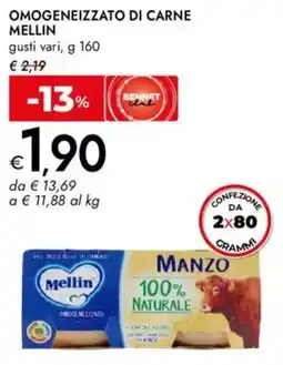 Bennet Omogeneizzato di carne MELLIN gusti vari offerta