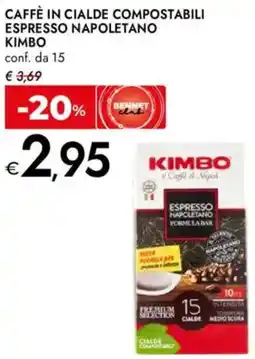 Bennet Caffè in cialde compostabili espresso napoletano KIMBO conf. da 15 offerta