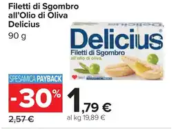 Carrefour Filetti di Sgombro all'Olio di Oliva Delicius offerta